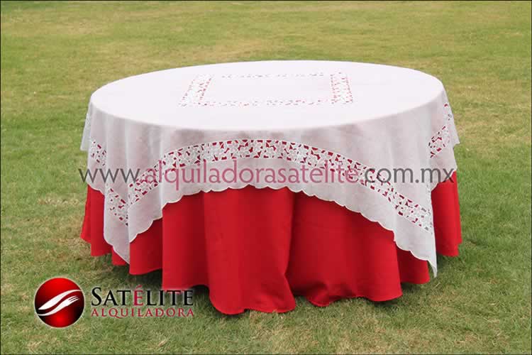 Mantel resinado redondo, Diseño Lirios Rojos